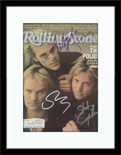 Framed The Police Rolling Stone Autograph with COA