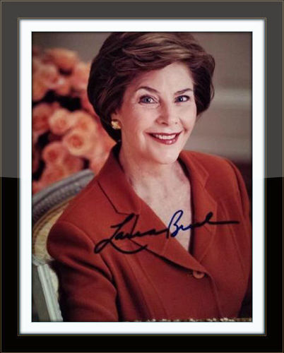 Framed Laura Bush Authentic Autograph with COA