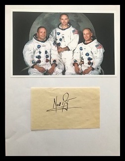 Neil Armstrong Cut Sheet Photo Autograph with Certificate of Authenticity