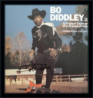 Framed Bo Diddley LP Autograph with COA