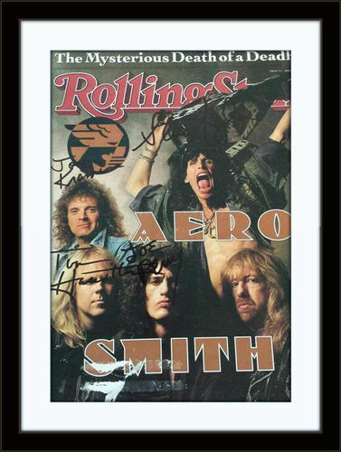 Framed Aerosmith Rolling Stone Autograph with COA