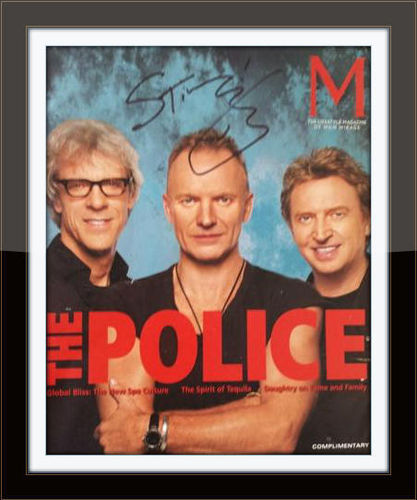 Framed Authentic Autograph of Sting from The Police with COA