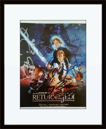 Framed Star Wars Return Of The Jedi Cast Authentic Autograph with COA
