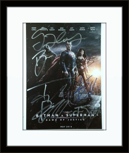 Framed Batman Superman Dawn of Justice Cast Authentic Autograph with COA