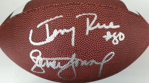 Steve Young Jerry Rice Autograph Football with COA