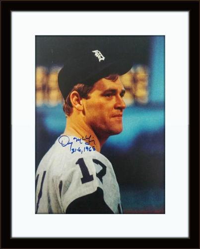 Framed Denny McLain Tigers Photo with