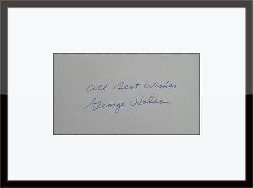 George Halas Bears Autograph On Card with COA