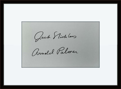Framed Jack Nicklaus Arnold Palmer Autograph with COA