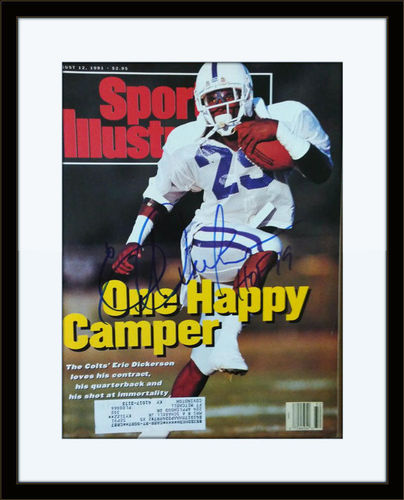 Framed Eric Dickerson Autographed Magazine Cover with COA