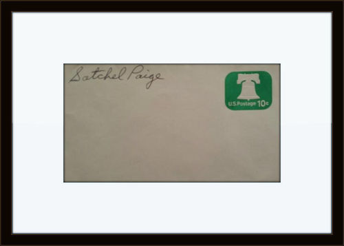 Framed Satchel Paige Autograph On Card with COA