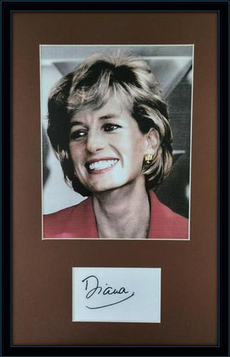 Framed Princess Diana Authentic Autograph with COA