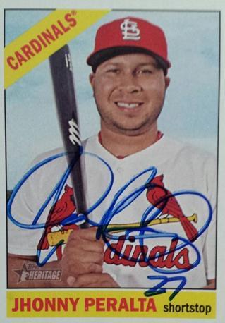 Jhonny Peralta Cardinals Autograph On Card with COA