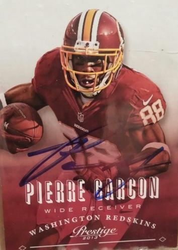 Pierre Garcon Redskins Autograph On Card with COA