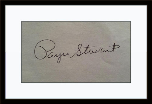 Framed Rare Payne Stewart Authentic Autograph with COA
