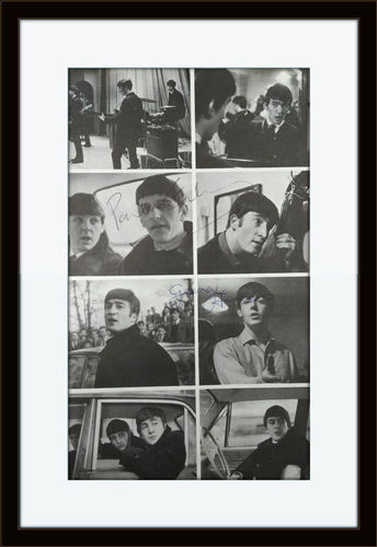Framed George Harrison Paul McCartney Autograph Photo with COA