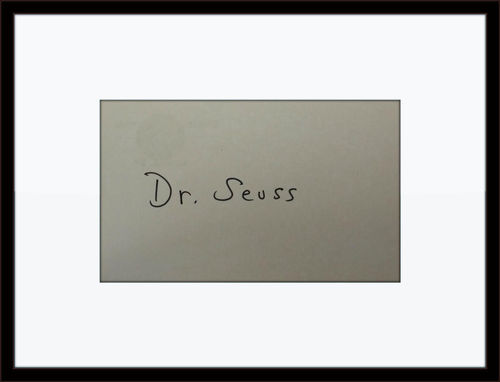 Framed Dr.Seuss Autograph with COA
