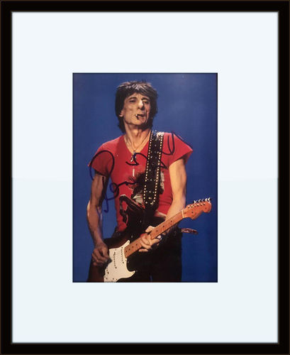 Framed Ron Wood Stones Autograph with COA