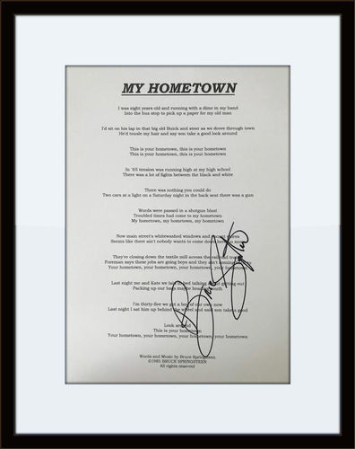Framed Bruce Springsteen Authentic Autograph with Certificate of Authenticity