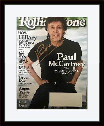 Framed Paul McCartney Rolling Stone Magazine Autograph with Certificate of Authenticity
