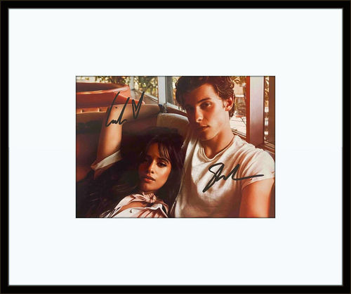 Framed Camila Cabello Shawn Mendes Autograph with Certificate of Authenticity