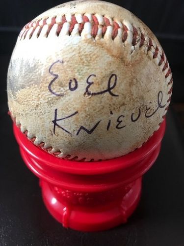Evel Knievel Autographed Baseball with Certficate of Authenticity
