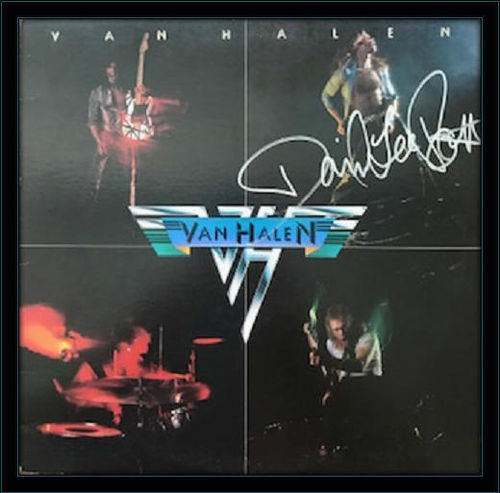 Framed David Lee Roth Van Halen LP Autograph with Certificate of Authenticity