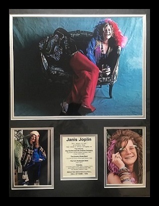 Janis Joplin Matted Vintage Collage