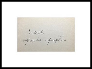 Janis Joplin Autographed Card with Certificate of Authenticity