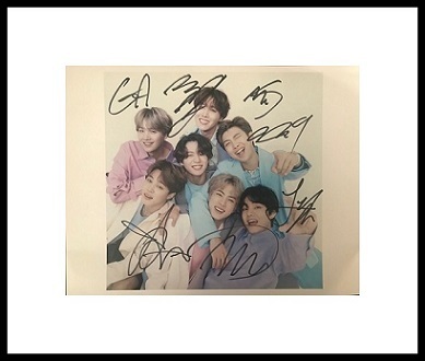 Framed BTS K-Pop Group Autograph with Certificate of Authenticity
