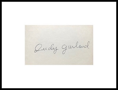 Framed Judy Garland Autograph with Certificate Of Authenticity