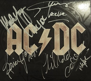 AC/DC BAND SIGNED CD COVER with Certificate of Authenticity