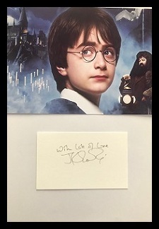 J.K Rowling Autographed Cut Sheet Photo with Certificate of Authenticity