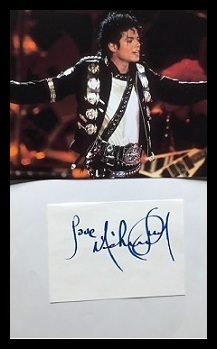 Michael Jackson Autographed Cut Sheet w/photo Certificate of Authenticity