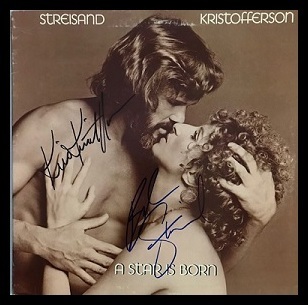 Framed Star is Born Barbra Streisand & Kris Kristofferson LP Autograph with Ceritficate of Authentic