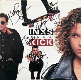 INXS band autographed LP cover with Certificate of Authenticity