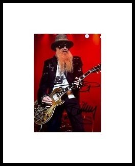 Framed Billy Gibbons ZZTOP Autograph with Certificate of Authenticity